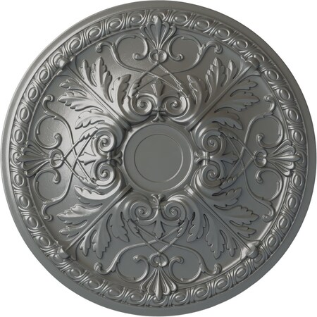 Ekena Millwork Tristan Ceiling Medallion (Fits Canopies up to 5 1/2"), Hand-Painted Silver, 26"OD x 3"P CM26TNSLS